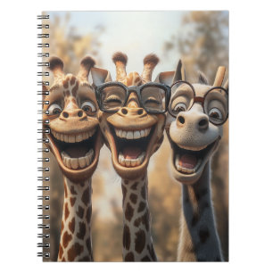 Goofy Giraffes in Glasses Notebook