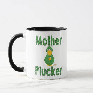 Goofy Green Duck And Baby Mother Plucker Mug