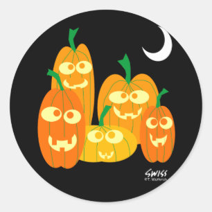 Goofy Grinning Halloween Pumpkins Envelope Seals