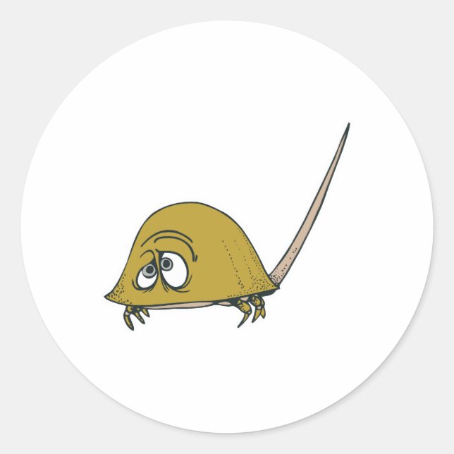 goofy horseshoe crab classic round sticker (Front)