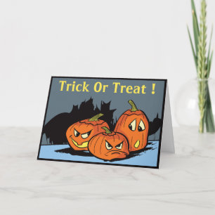 Goofy Jack-O-Lantern Trio Halloween Card