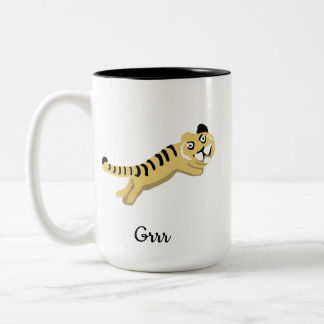 Goofy Leaping Tiger Ceramic Mug