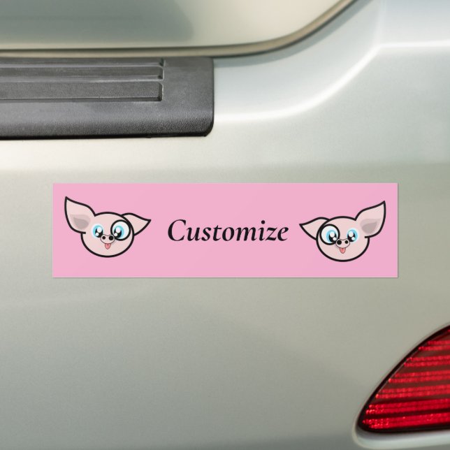 Goofy Pig Smiling Thunder_Cove Bumper Sticker (On Car)