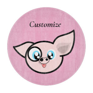 Goofy Pig Smiling Thunder_Cove Cutting Board