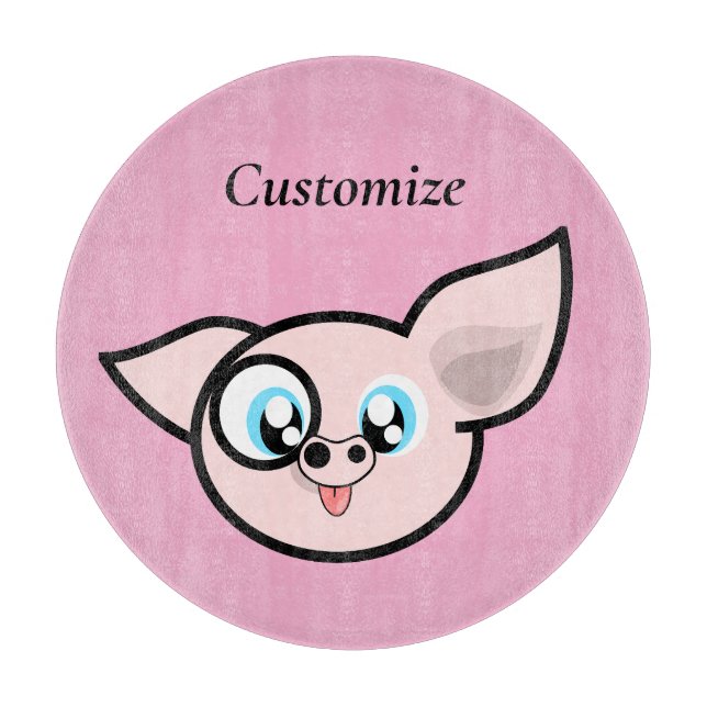 Goofy Pig Smiling Thunder_Cove Cutting Board (Front)