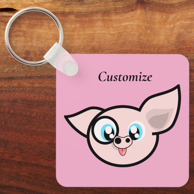Goofy Pig Smiling Thunder_Cove Key Ring (Front)