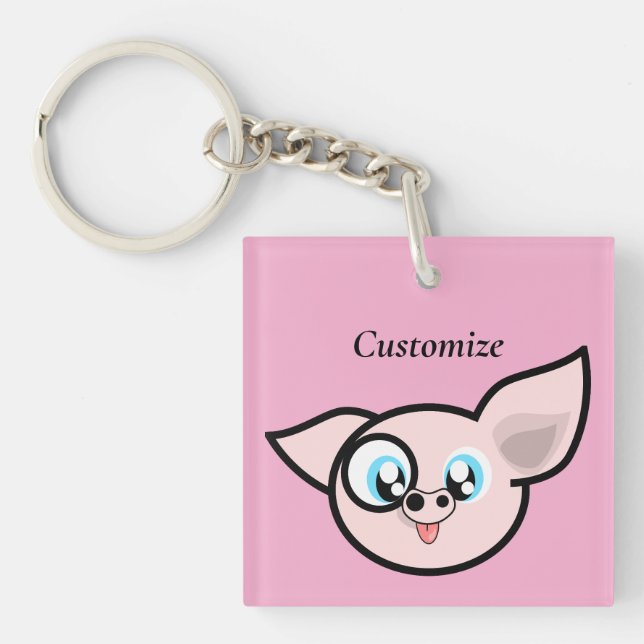 Goofy Pig Smiling Thunder_Cove Key Ring (Front)