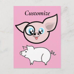Goofy Pig Smiling Thunder_Cove Postcard
