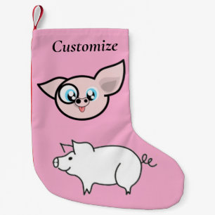 Goofy Pig Smiling Thunder_Cove Small Christmas Stocking
