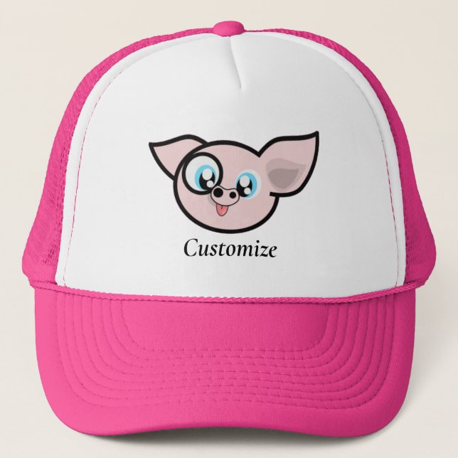 Goofy Pig Smiling Thunder_Cove Trucker Hat (Front)