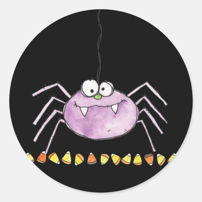 goofy spider classic round sticker (Front)
