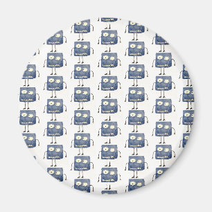 Goofy Square Blue Cartoon Guy Magnet