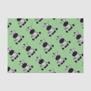 Goofy Zebra Green Tissue Paper