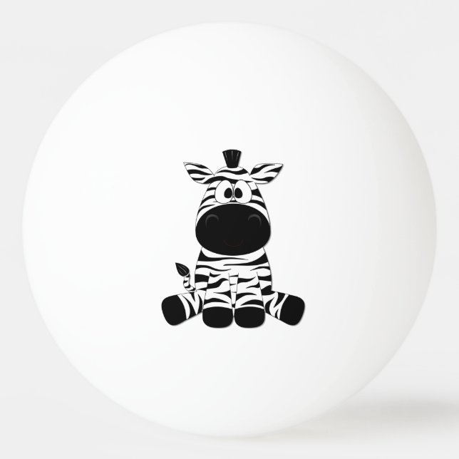 Goofy Zebra Ping Pong Ball (Front)
