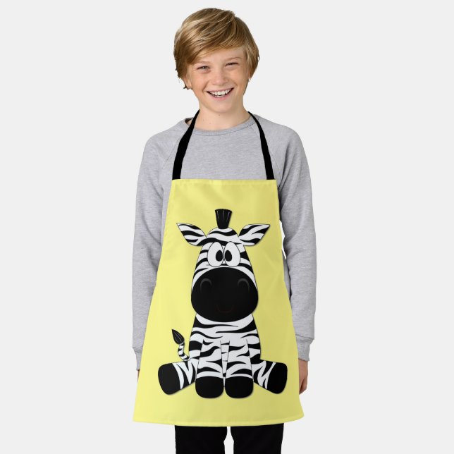Goofy Zebra Yellow Apron (Worn)