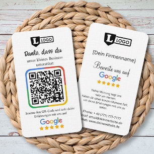 Google Bewertungskarte mit QR code Business Card