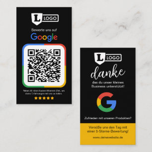 Google Bewertungskarte mit QR code Business Card