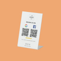 Google Facebook Review QR Code Pedestal Sign