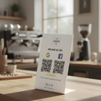 Google Facebook Review QR Code Pedestal Sign