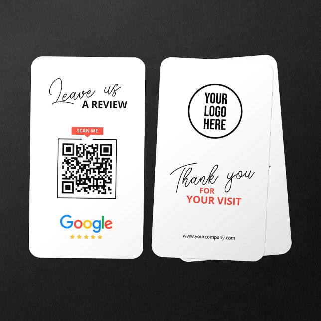 Google Leave us Review QR Code Business Thank you Card (Creator Uploaded)