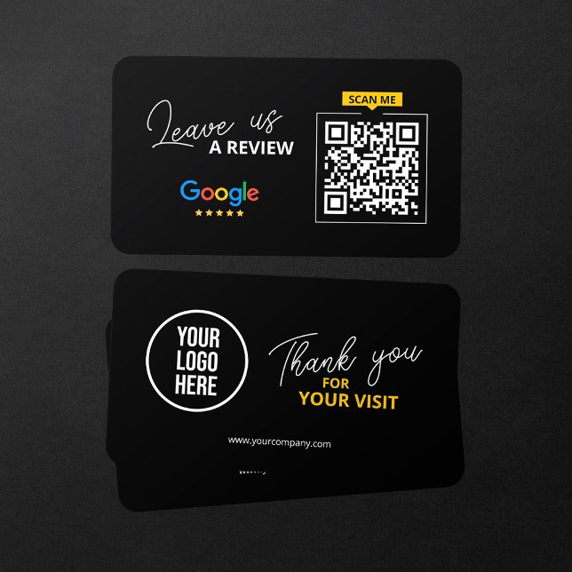 Google Leave us Review QR Code Business Thank you Card (Creator Uploaded)