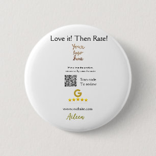 Google rate us review order purchase business QR 6 Cm Round Badge