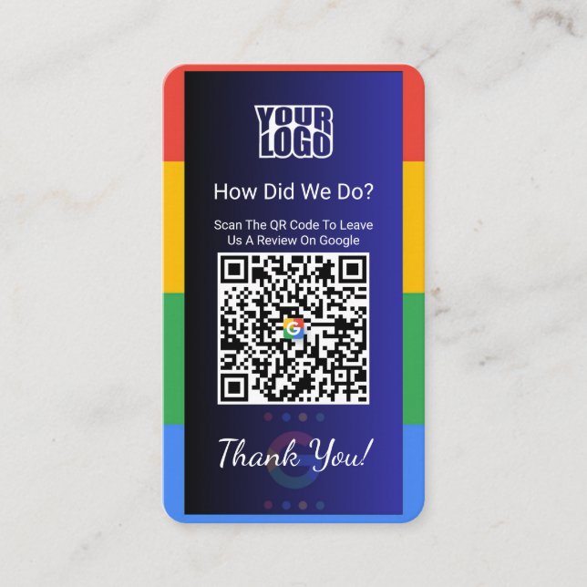 Google Review Business Card With Facebook Link (Front)