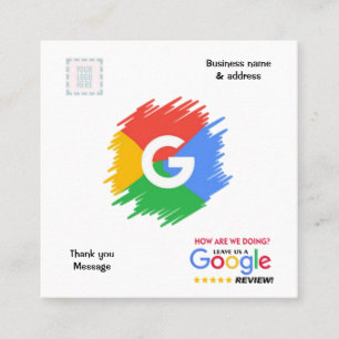 Google Review & Business Card with QR Code Linked