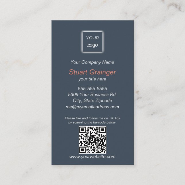 Google Review - Business Card with Tik Tok QR Link (Front)