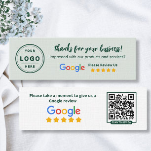 Google Review Business Cards Emerald Green
