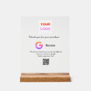 Google review business logo Scan QR review Acrylic Sign