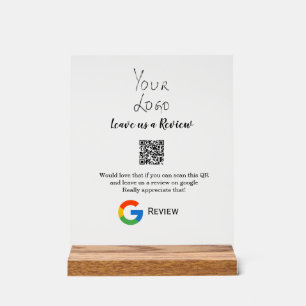 Google review business logo Scan QR review Acrylic Sign