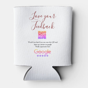 Google review business logo Scan QR review Can Cooler