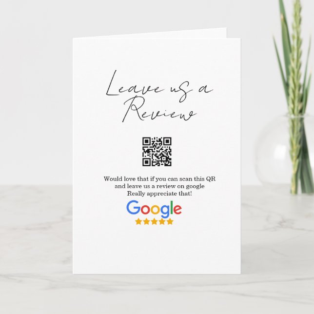 Google review business logo Scan QR review Card (Front)