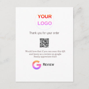Google review business logo Scan QR review Enclosure Card