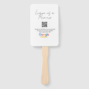 Google review business logo Scan QR review Hand Fan