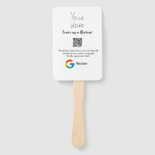 Google review business logo Scan QR review Hand Fan