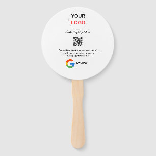 Google review business logo Scan QR review Hand Fan