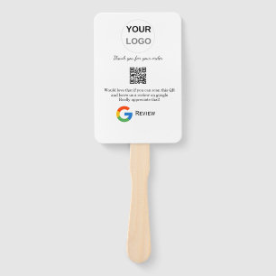 Google review business logo Scan QR review Hand Fan