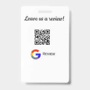 Google review business logo Scan QR review ID Badge