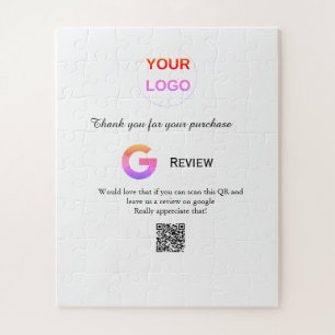 Google review business logo Scan QR review Jigsaw Puzzle