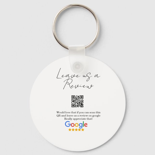 Google review business logo Scan QR review Key Ring (Front)