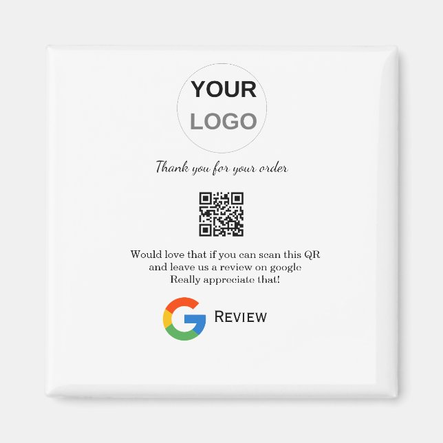 Google review business logo Scan QR review Magnet (Front)