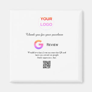 Google review business logo Scan QR review Magnet