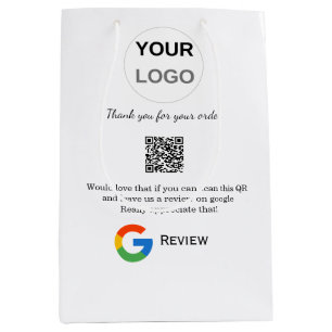 Google review business logo Scan QR review Medium Gift Bag