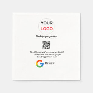 Google review business logo Scan QR review Napkin