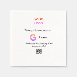Google review business logo Scan QR review Napkin