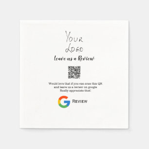 Google review business logo Scan QR review Napkin