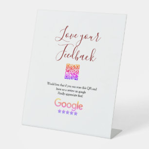 Google review business logo Scan QR review Pedestal Sign