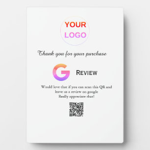 Google review business logo Scan QR review Plaque